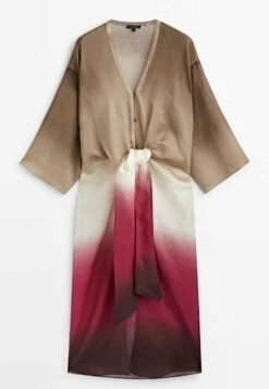 Massimo Dutti Tie-Dye With Knot Detail - Maxi Dress -Massimo Dutti Shop fcd4a26a6fcc40aa81e09fd084935cf3