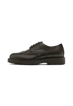 Massimo Dutti CRACKLED - Lace-ups - Dark Brown