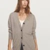 Massimo Dutti BUTTONED OVERSIZE WITH V-NECK - Cardigan - Mottled Brown -Massimo Dutti Shop fd0070a9c78a4625b7af8a6da5e701a6