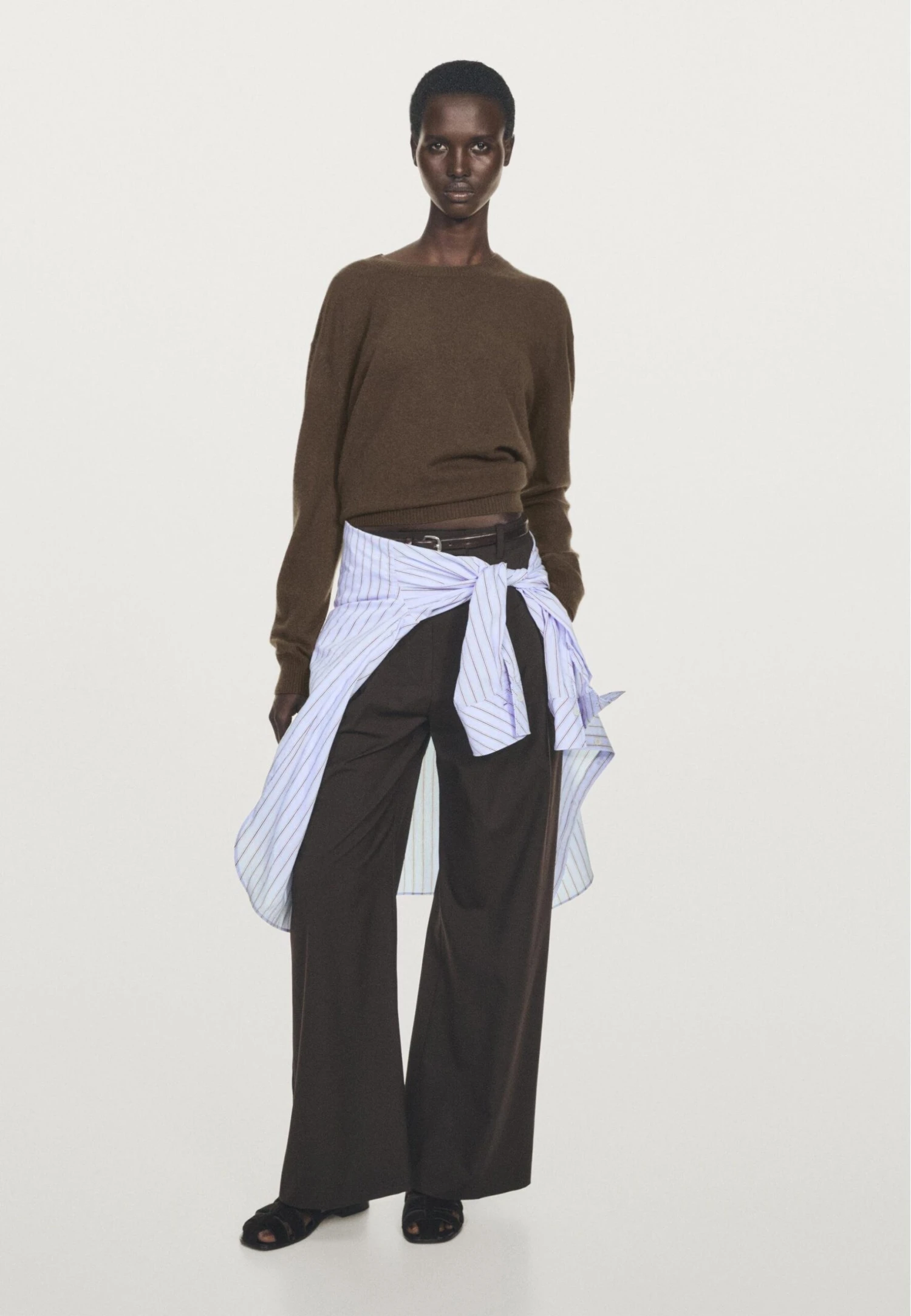 Massimo Dutti CREW NECK CASHMERE WITH LONG SLEEVES - Jumper - Dark Brown 4 Massimo Dutti CREW NECK CASHMERE WITH LONG SLEEVES - Jumper - Dark Brown - Image 2