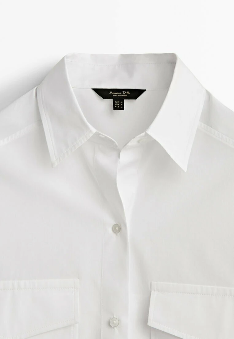 Massimo Dutti With Pockets - Button-Down Blouse - White 7 Massimo Dutti With Pockets - Button-Down Blouse - White - Image 5