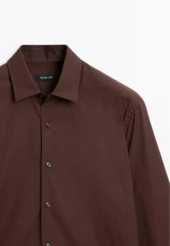 Massimo Dutti SLIM FIT STRETCH - Shirt - Dark Brown -Massimo Dutti Shop fd2943f443a74d81be1c2c661aeb86f8
