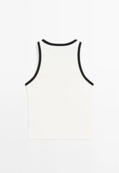 Massimo Dutti HALTER NECK WITH CONTRAST DETAIL - Top - White -Massimo Dutti Shop fd2ce31fb98947a6abfa97d56ad7a05d