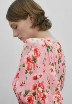 Massimo Dutti Studio - Floral Print With Puff Sleeves - Maxi Dress - Pink -Massimo Dutti Shop fd4d1c8832ee472b9a54a0c984f97e32