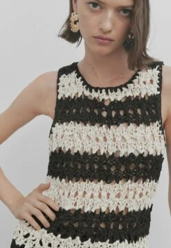 Massimo Dutti Studio - Striped BraidedWith Fringing - Maxi Dress - Black -Massimo Dutti Shop fd663cd9bee841078835a7ff70907ab0