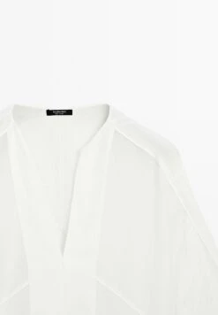 Massimo Dutti FLOWING GARMENT WITH SEAM DETAILS - Blouse - White -Massimo Dutti Shop fd75aa3c0aca4c198d551b522aba498e