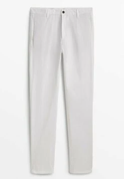 Massimo Dutti Tapered Fit Blend - Chinos - White -Massimo Dutti Shop fd99e61becd34864ac9b1cc1ca87eca1