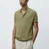Massimo Dutti Short Sleeve - Polo Shirt - Mottled Green -Massimo Dutti Shop fd9cc4533cbb4e0ba5851f9d6402e881