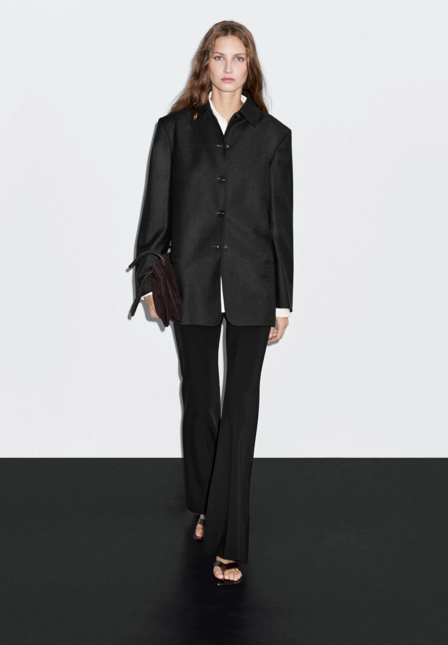 Massimo Dutti CONTRAST COLLAR - Short Coat - Dark Grey 7 Massimo Dutti CONTRAST COLLAR - Short Coat - Dark Grey - Image 5