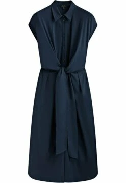 Massimo Dutti Poplin With Knot Detail- Shirt Dress - Dark Blue -Massimo Dutti Shop fe240d6126c542058012af9a8f45fc2f