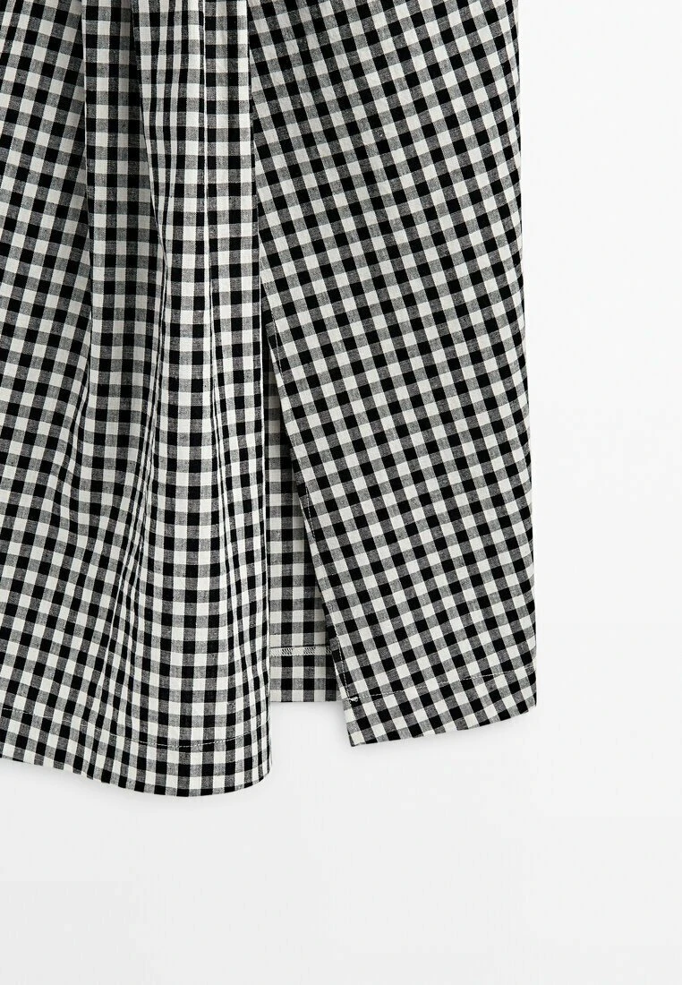 Massimo Dutti Studio-Gingham - Wrap Skirt - Black 10 Massimo Dutti Studio-Gingham - Wrap Skirt - Black - Image 8