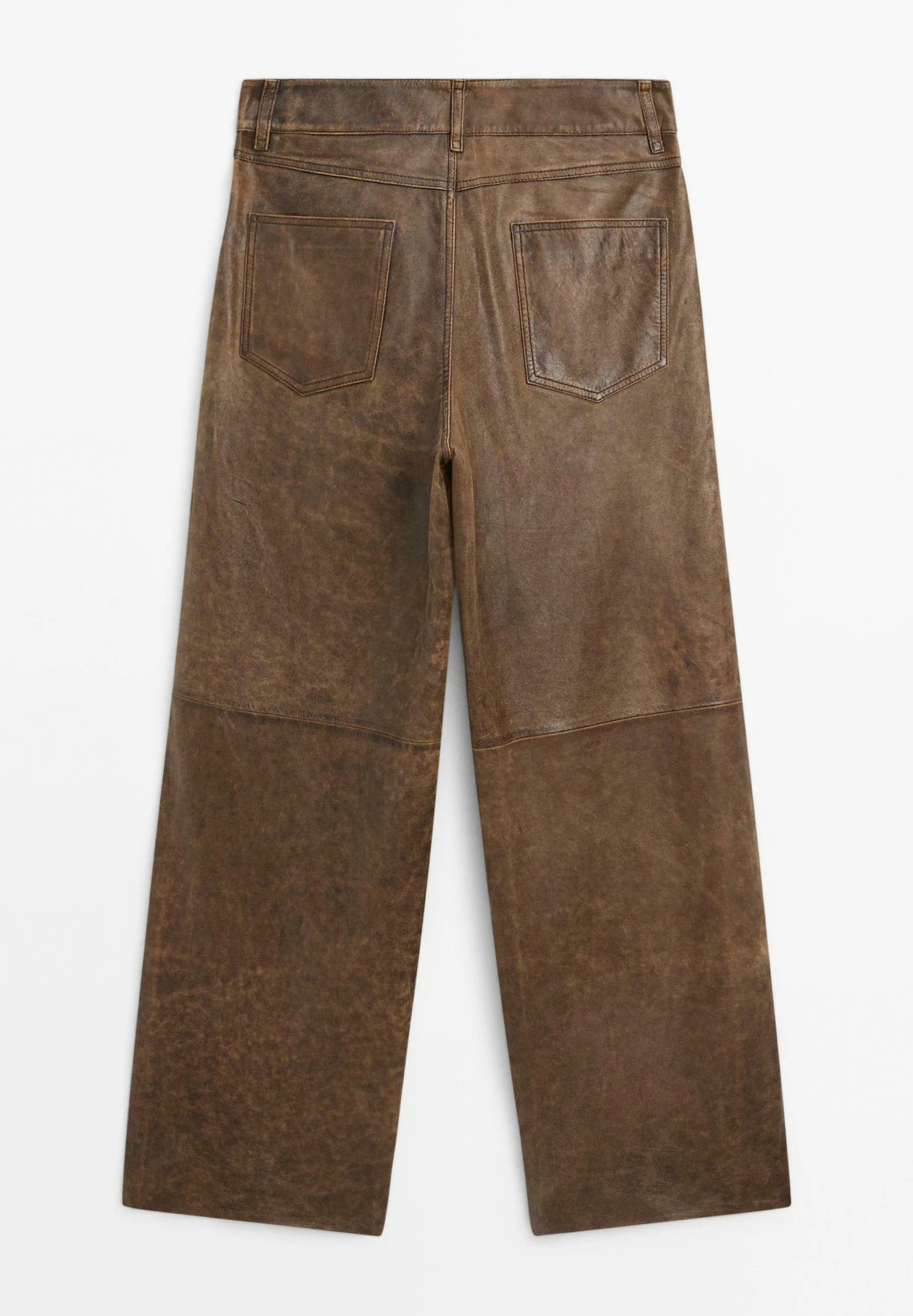 Massimo Dutti DISTRESSED NAPPA FINISH WITH WORN EFFECT - Leather Trousers - Dark Brown 7 Massimo Dutti DISTRESSED NAPPA FINISH WITH WORN EFFECT - Leather Trousers - Dark Brown - Image 5