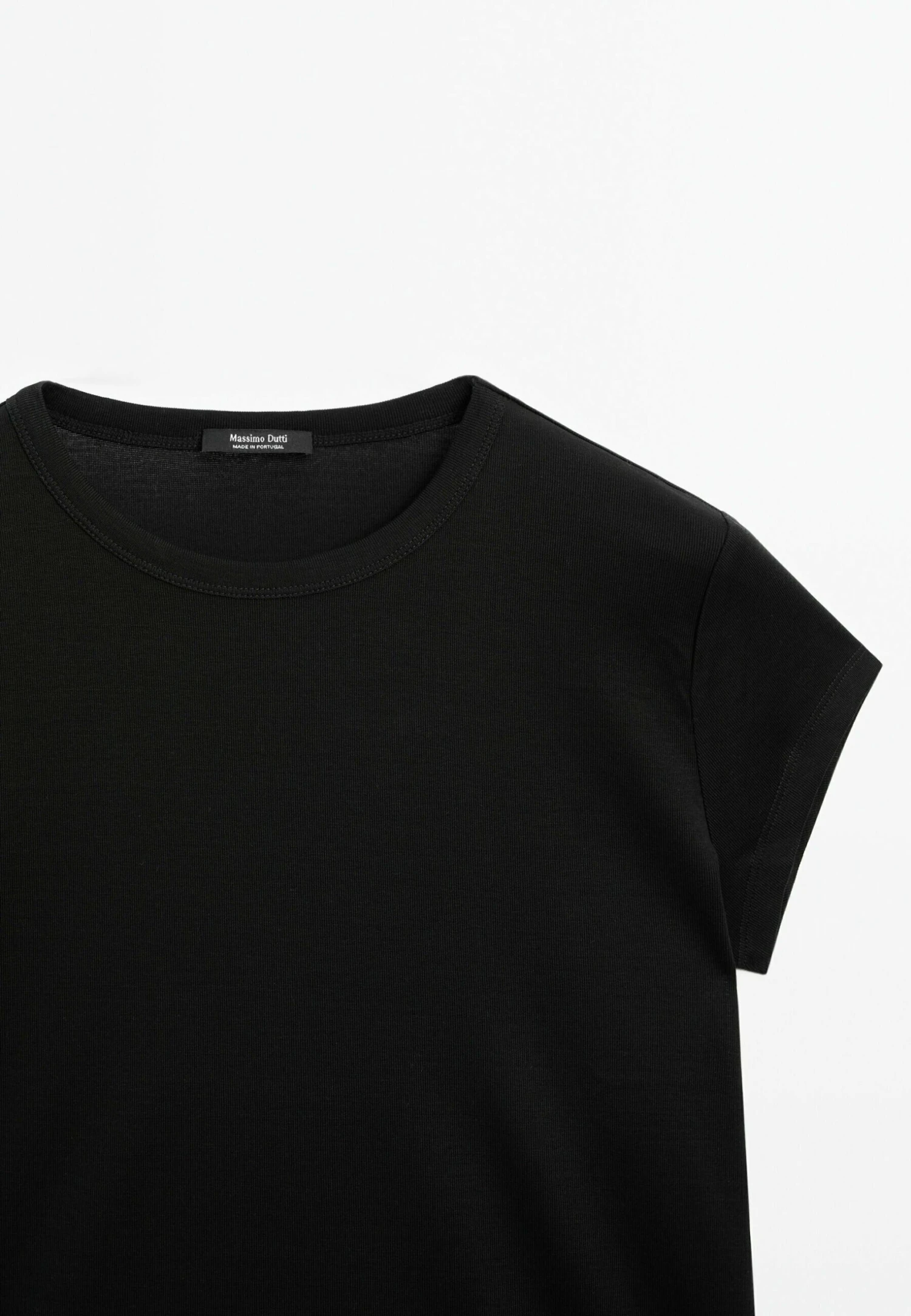 Massimo Dutti SHORT SLEEVE WITH ROUND NECK - Basic T-shirt - Black Denim 12 Massimo Dutti SHORT SLEEVE WITH ROUND NECK - Basic T-shirt - Black Denim - Image 10
