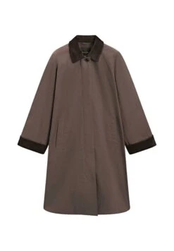 Massimo Dutti LONG WAXED CORDUROY - Classic Coat - Dark Brown -Massimo Dutti Shop fe45280a55c9416c8b86983ed9d0841a