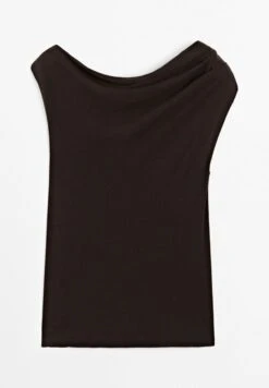 Massimo Dutti SLEEVELESS ASYMMETRIC CUT - Print T-shirt - Brown -Massimo Dutti Shop fe48623af9fc423494206b349cfe6c7a