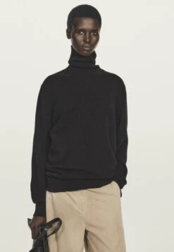 Massimo Dutti SOFT TURTLENECK WITH LONG SLEEVE - Jumper - Black