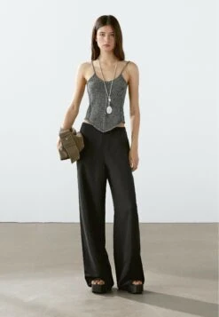 Massimo Dutti STRAPPY ROUND NECK - Top - Grey -Massimo Dutti Shop fe5403c7da1d4f38a7645931473ac5c9