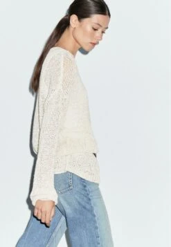 Massimo Dutti OVERSIZE OPENWORK WITH V-NECK - Jumper - Beige -Massimo Dutti Shop fe560a3485dd469aad8b1f03db5f3f2c