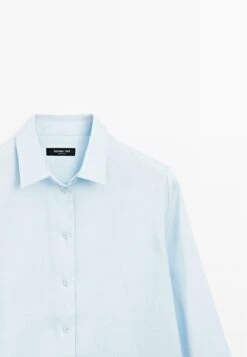 Massimo Dutti FLOWING LONG SLEEVE - Button-down Blouse - Blue -Massimo Dutti Shop fe7faf9a291c4130bbea47859c0ffd63