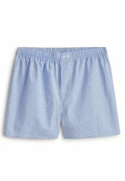 Massimo Dutti Gingham Poplin - Boxer Shorts - Light Blue