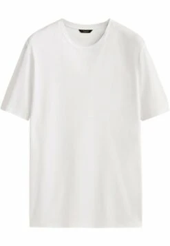 Massimo Dutti KurzärmeligesAus Reiner- Basic T-Shirt - White Denim