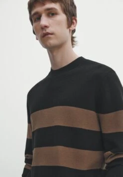 Massimo Dutti Striped Crew Neck - Jumper - Black -Massimo Dutti Shop fece4f3fafa14693bed05923352db2f5