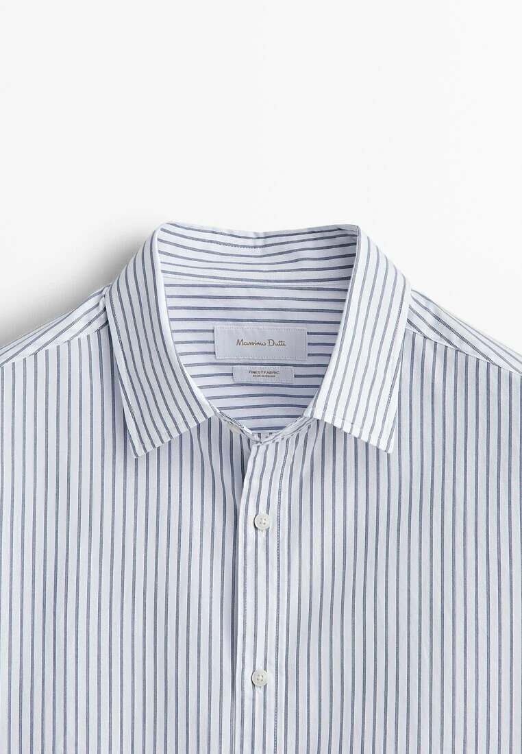Massimo Dutti Fit Striped- Shirt - Light Blue 9 Massimo Dutti Fit Striped- Shirt - Light Blue - Image 7