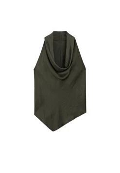 Massimo Dutti DRAPED HALTER TOP - Top - Mottled Dark Green -Massimo Dutti Shop ff1a8d2c24e84d1aae6ecbbe316fce15