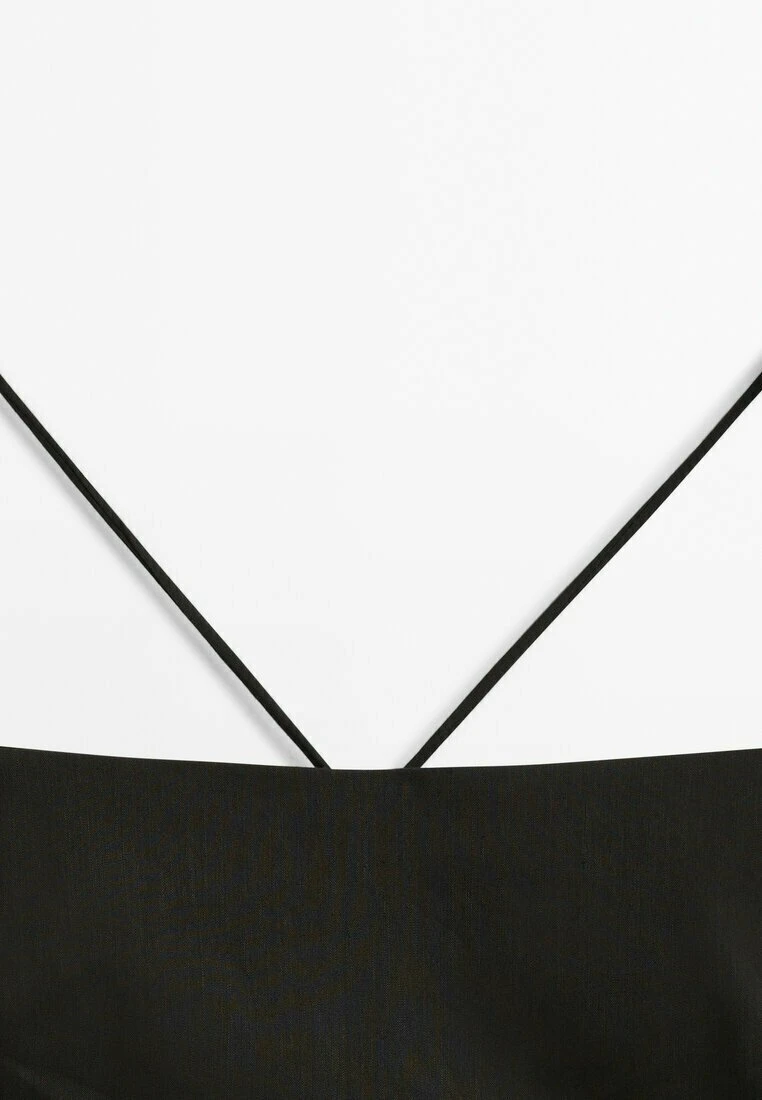 Massimo Dutti Blend Midi With Straps At The Back - Day Dress - Black 9 Massimo Dutti Blend Midi With Straps At The Back - Day Dress - Black - Image 7