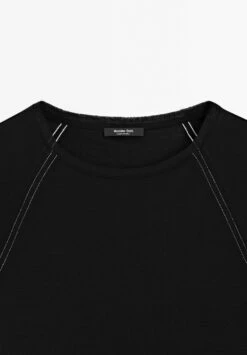 Massimo Dutti SHORT SLEEVE WITH CONTRAST SEAMS - Basic T-shirt - Black -Massimo Dutti Shop ffc192ac8868473f810c9374df94f029
