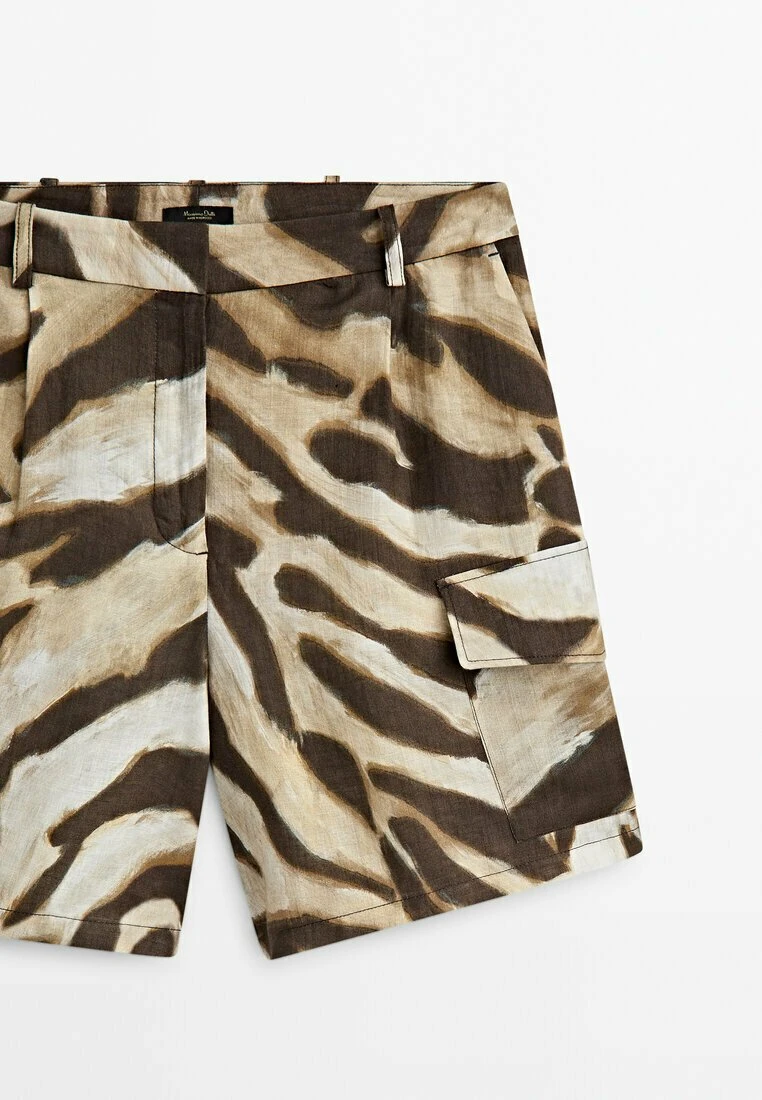 Massimo Dutti Bermuda With Animal Print - Shorts - Brown 12 Massimo Dutti Bermuda With Animal Print - Shorts - Brown - Image 10